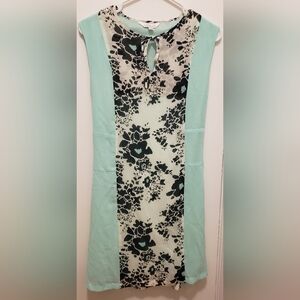 Charming Charlie Aqua Black and White Summer Dress Women's Size Large